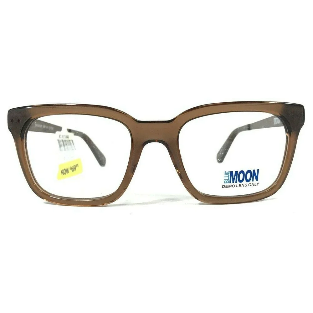 Blue Moon BM 6008 BR Eyeglasses Frames Clear Brown Square Thick Rim 51-19-140